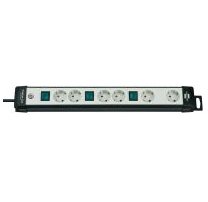 Brennenstuhl Power Strip 1951560600 Base Múltiple 3M 6 Salidas AC Black Grey