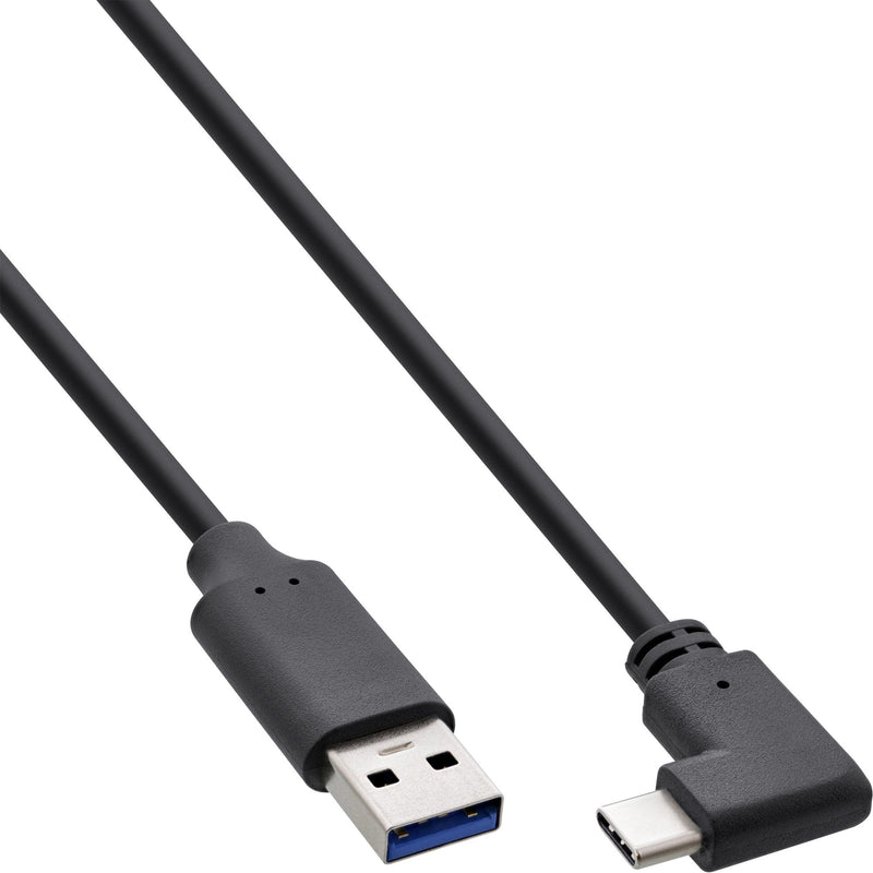 Inline Cable USB 3.2, USB Type-c Male Ángulo a Male a, Black 1,5M