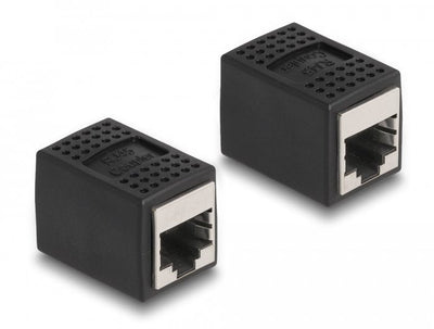Delock Adapter RJ45 Female a RJ45 Female CAT.6A Black — image 1