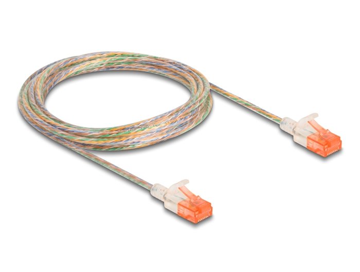 Delock 80355 RJ45 Network Cable CAT.6A U/UTP Slim 3M Transparent
