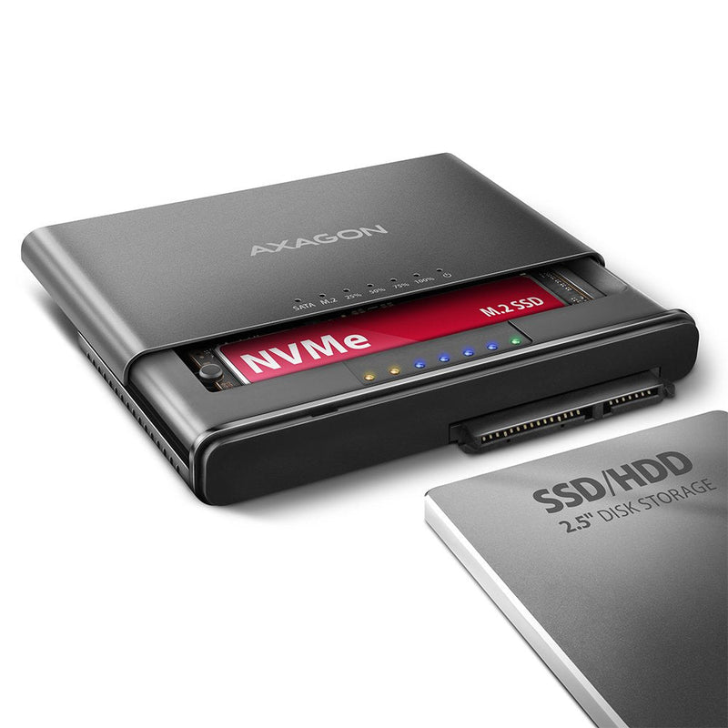 Axagon Adsa-cc USB-C 10Gbps - NVMe M.2 SSD & SATA 2.5/3.5 SSD/HDD Clone Mamer 2