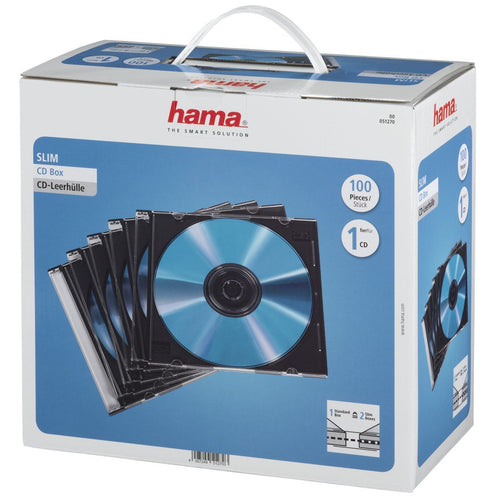Hama 00051270 Case Slim Cd - Box Of 100 - Transparent And Black — image 1