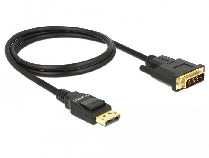 Delock Cable DisplayPort 1.2 Male DVI 24 + 1 Male 1M Black