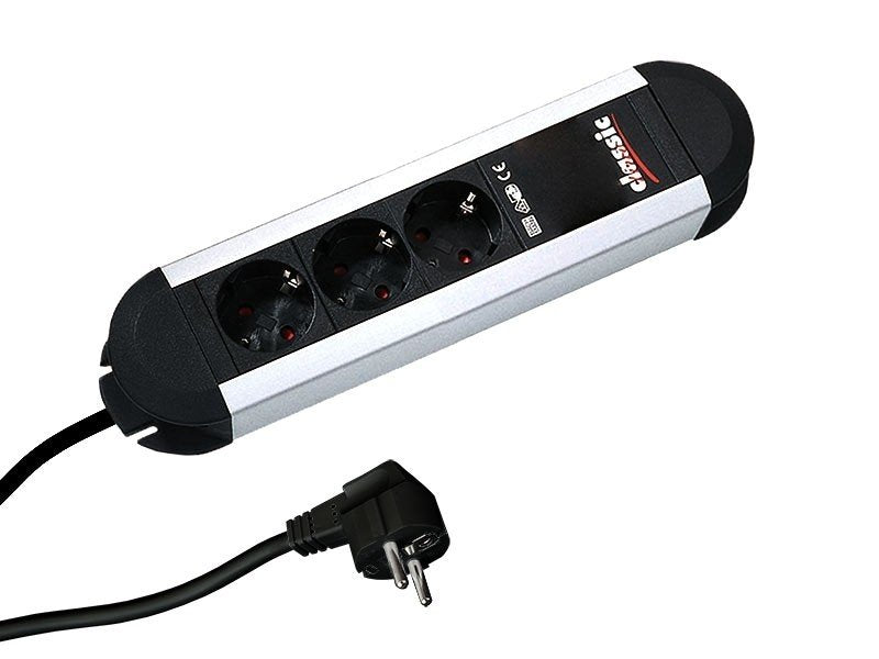 Bachmann Power Strip Alu, 3VÍAS, Black 2,0M, Without Switch