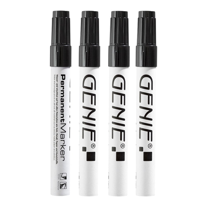 Genie P-marker Redondo-spitze Metal Black 4 Units