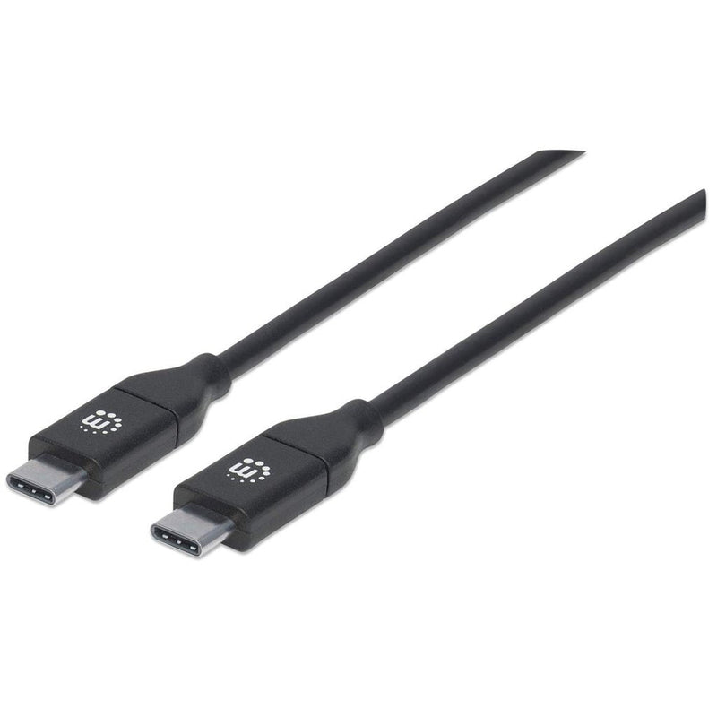 Manhattan USB Cable -c USB 2.0, Type-c Male a Type-c Male 480Mbps, 5A, 2M (6 Ft.). Black