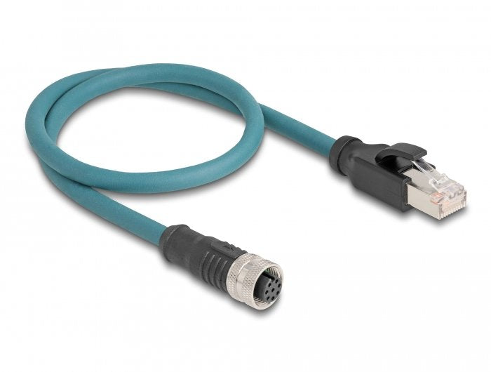Delock Network Cable M12 A-kodiert 8 Pin Female a RJ45 Male 50CM