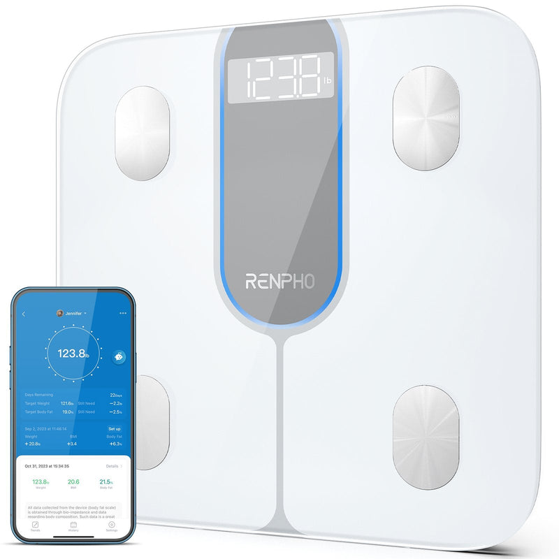 Renpho Elis 1C, Scale White Bluetooth 4.0 And Top PEU-R-A033-W