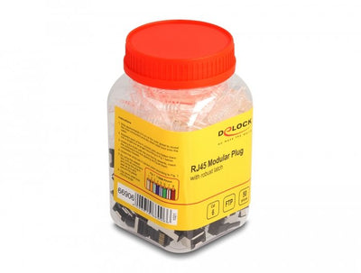 RJ45 Modularer Plug With Robuster Rastnase CAT.6 And Knickschutztülle 50ER Set — image 1