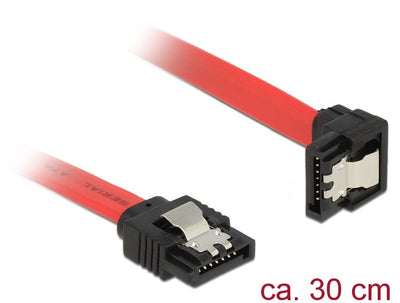 Delock Cable SATA 6GB/S Male Recto SATA Male Acodado Hacia Abajo 30CM — image 1