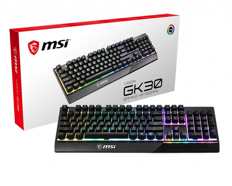 MSI Keyboard Spanish Vigor GK30 USB QWERTY Black