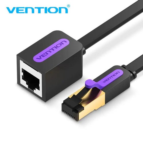 Vention Flat CAT.7 Extension Pacabl Tch Cable 1.5M Black — image 1