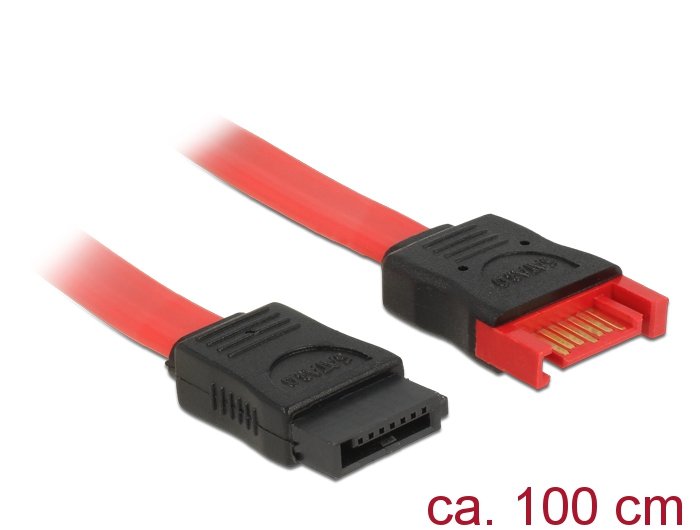 Delock Cable 83956 SATA 1M SATA 7-PIN Black Red