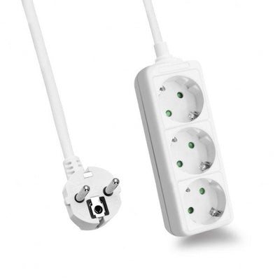 Helos Power Strip Classic, 3 Sockets White 5,0M, Without Switch — image 1