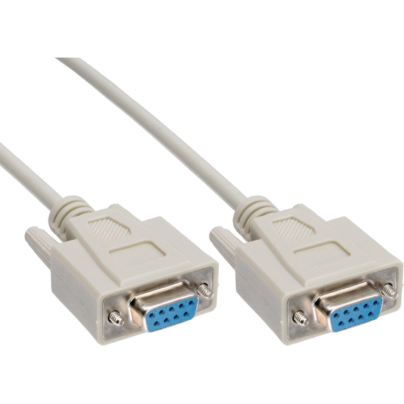 Inline Cable Módem Nulo DB9 Female a Female Moldeado Grey 10M
