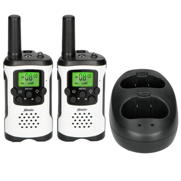 Alecto Walkie Talkie 2ER Set 7 Km Reichweite, White/Black