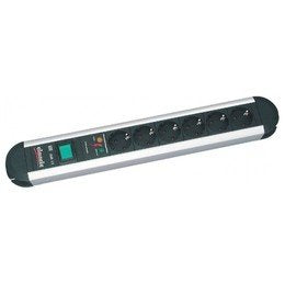 Bachmann Power Strip Primo Alu 6 Sockets Black 2,0M, With Switch