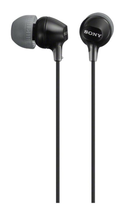 Sony Headphones Intrauditivos MDR-EX15AP With Microphone Jack 3.5 Black