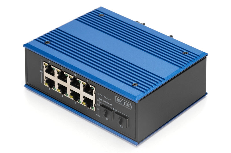 Digitus Switch Gigabit Ethernet PoE Industrial 8 + 2 Ports