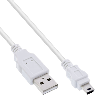 Inline USB 2.0 Mini Cable Type a Male a Mini-b Male 5 Pines White 0.5M — image 1
