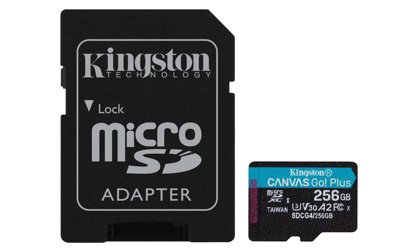 Kingston microSD 256GB Microsdxc Canvas Go! Plus GEN4 A2 U3 V30 + Adapter