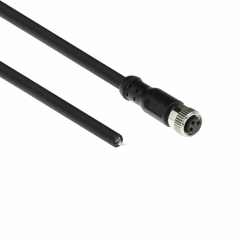 Industrial 1.50 Meters Sensor Cable M8A 3-PIN Female To Open End, Ultraflex Xtreme Tpe Cable Shielded