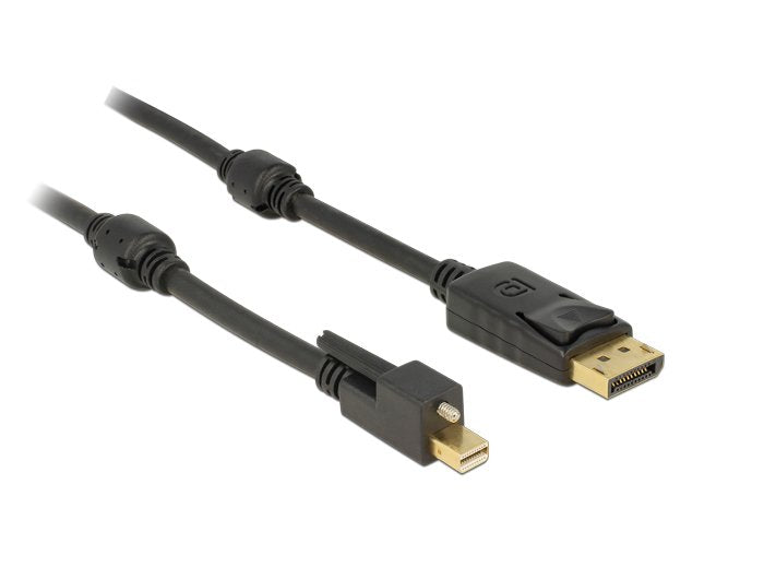 Delock Cable Mini DisplayPort 1.2 Connector Male With Screw DisplayPort Connector Male 4K 60 HZ 1M