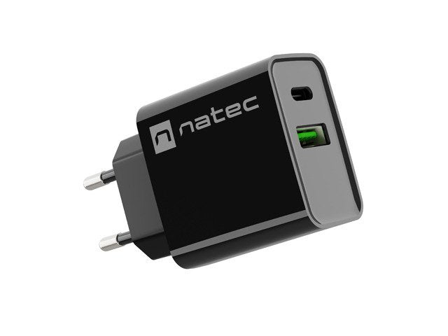 Natec Charger USB Ribera USB-A + USB-C 20W Pd Black