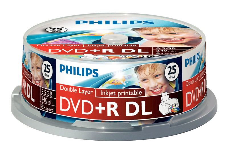 Philips Dvd + R 8,5GB 25PCS Spindel Printable 8X Double