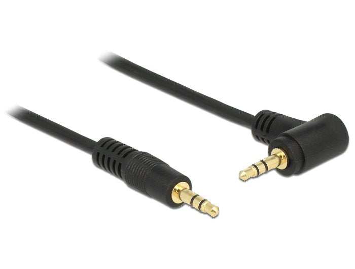 Delock Cable Audio With Connector Jack 3,5MM Connector Jack 3,5MM Black 50CM, Ángulo 83752