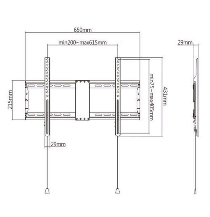 Gembird WM-80F-01 TV Wall Mount Fixed 37-80 Up To 70KG