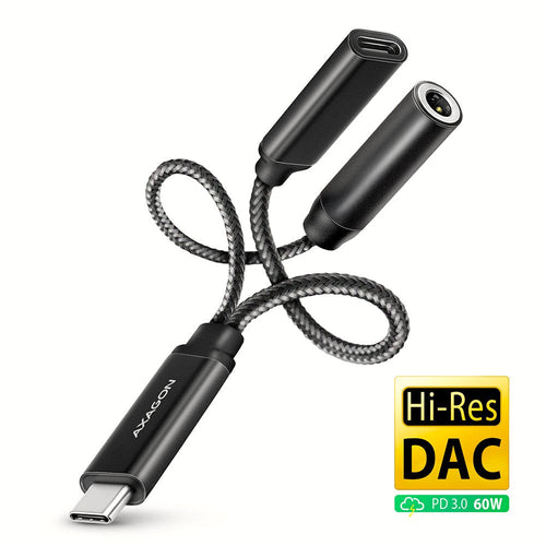 Axagon Cable Ada-hcpd Audio 0,1M Usb-c, 3.5MM USB-C Black — image 1