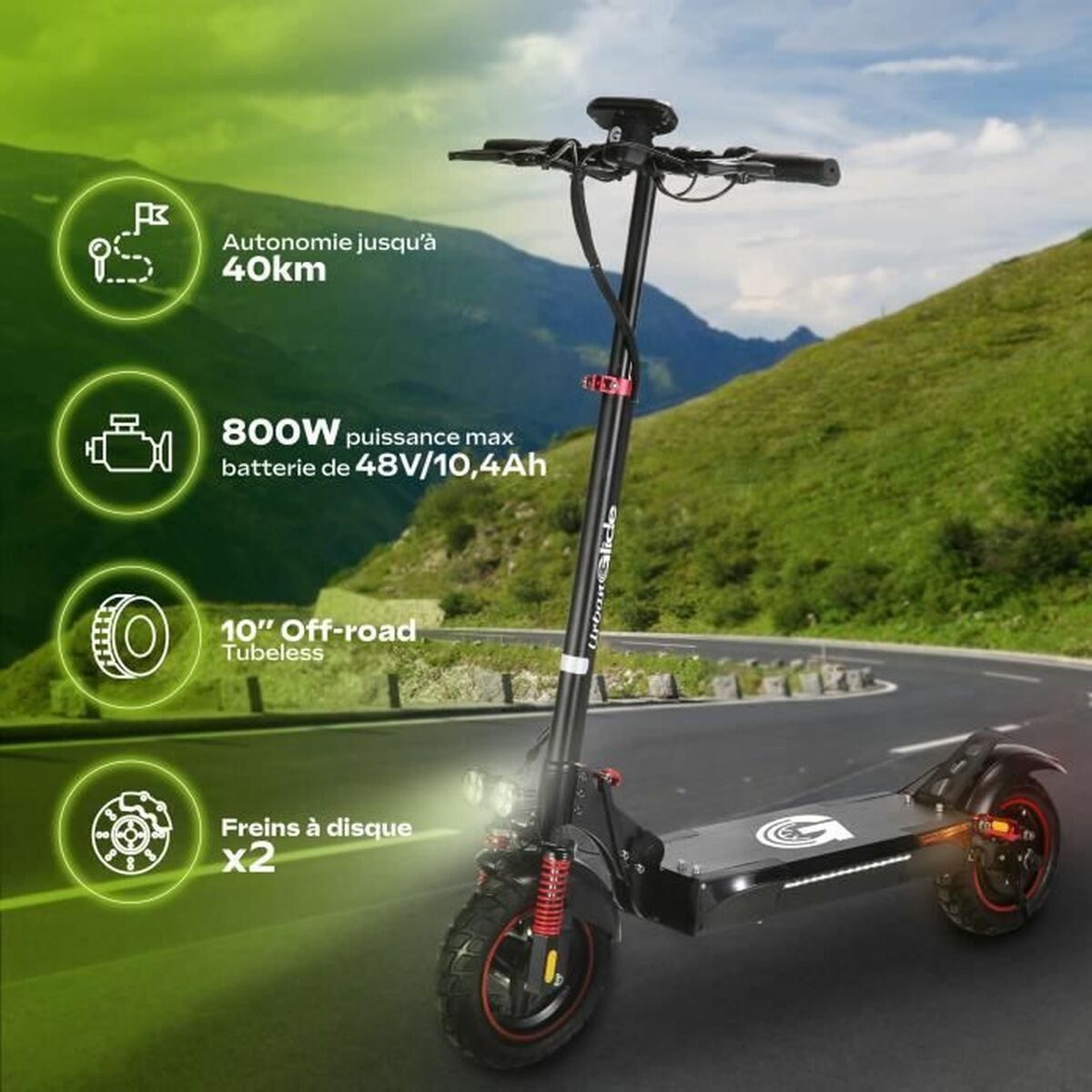 Urbanglide Electric Scooter Urbanglide Ecross Pro Lite 2 Black 25 Km/H