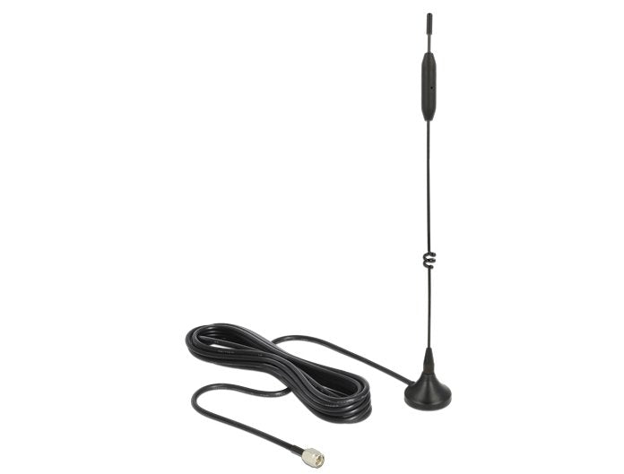 Delock LTE Gsm Umts Antenna Sma Connector Male 5 dBi Omnidirektional With Magnética Standfus And Cable Connect