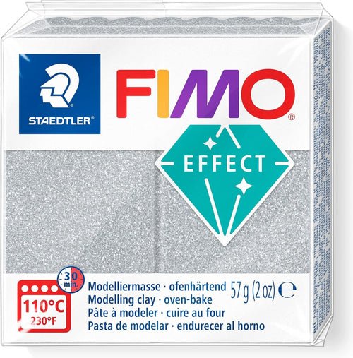 Staedtler 8010-812 Fimo Effect - Arcilla Polimérica Modelar Secado Horno, Colour Silver Purpurina (pastilla 57 — image 1