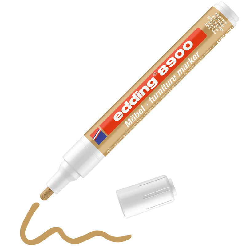 Edding 8900 Marker Permanente Muebles - Punta Redonda 1.5-2MM - Resistant a Light - Secado Fast - Colour