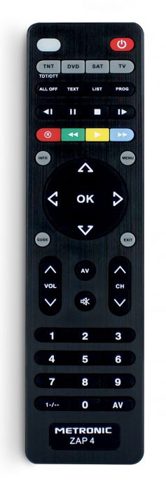 Metronic Remote Control Universal Zap 4 TV + Tdt + Sat + Dvd 495325