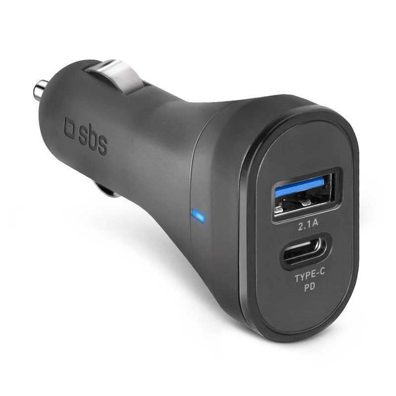 Sbs TECRTC1USB2AUL Charger Dispositivo Mobile Phone Smartphone Black Encendedor Cigarrillos Charging Fast Auto