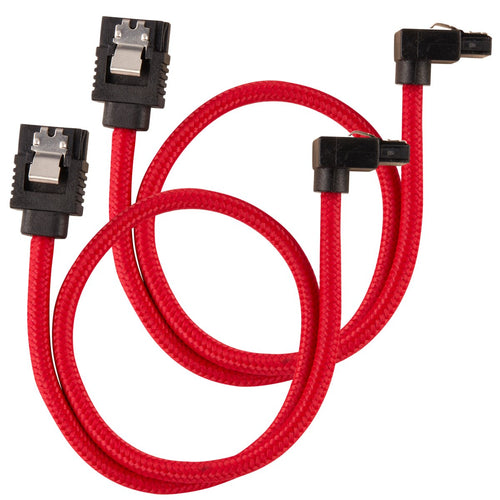 Corsair Cable SATA Premium With Connector 90 °, Paquete 2 - Red — image 1