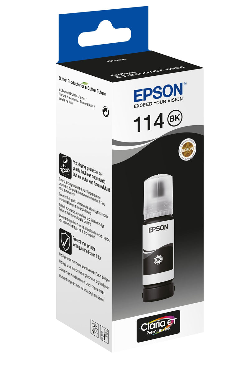 Epson Bottle T114 Black Pigmento 70ML Ecotank ET-8500 / ET-8550