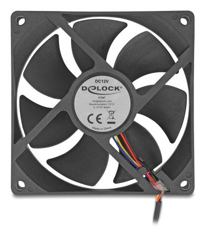 Delock Fan Axial 12V Dc, 92 X 92 X 25MM Black