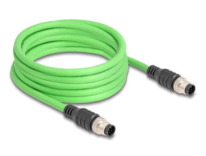 Delock 80414 Cable M12 Codificado a 8 Pin Male a Male Pur (tpu) 5M