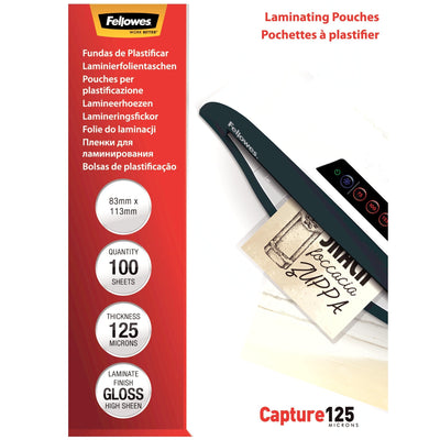 Fellowes Pack 100 Cases Plastificar Cards 83 X 113CM - 125 Micras - High Quality - Transparent — image 1