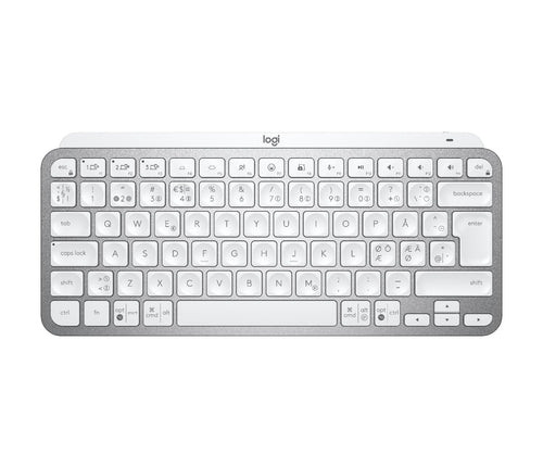 Logitech Keyboard Nórdico Mx Keys Mini RF Wireless + Bluetooth QWERTY Grey — image 1