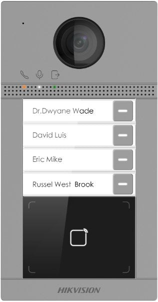 Hikvision Board Calle Video Doorbell Camera 2MP 4 Buttons (4 Apartamentos) Card Mf Surface IK08