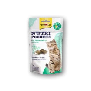 Gimcat Nutri Pockets Menta Gato - Snack Crujiente Gatos, With Relleno Cremoso And Ingredientes Funcionales - 1