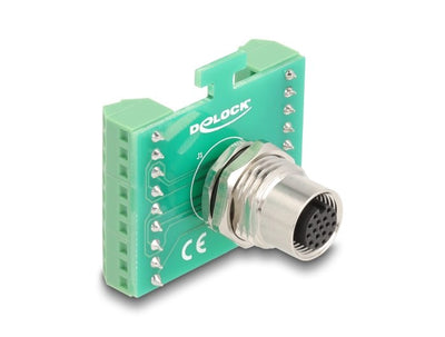 Delock 60660 Adapter Módulo Transferencia M12 Female With Codificación a 17 Pines a Bloque Terminals 18 Pines — image 1