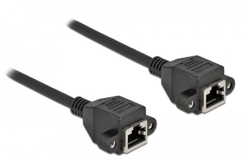 Delock Network Cable Alargador S FTP RJ45 Connector Female a RJ45 Connector Female CAT.6A 2M Black — image 1