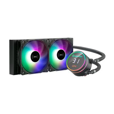 Unykach Aquastorm 240 Kit Refrigeracion Liquida - 2 Fans 120MM - Iluminacion RGB - Visualizacion Temperatura C — image 1