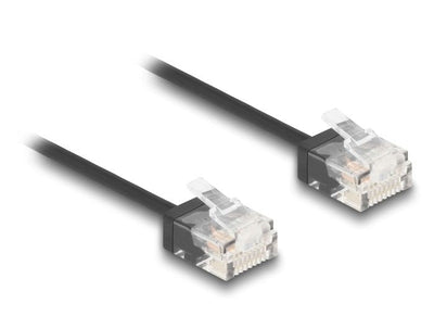 Delock RJ45 Network Cable CAT.6 UTP Ultra Slim 5M Black With Kurzen Machon — image 1